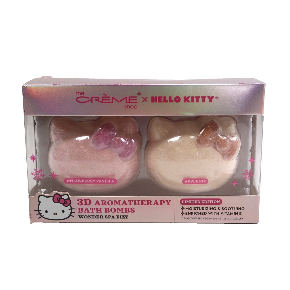 The Creme Shop x Hello Kitty 3D Aromatherapy Bath Bombs 2 Pack Vanilla Apple Pie